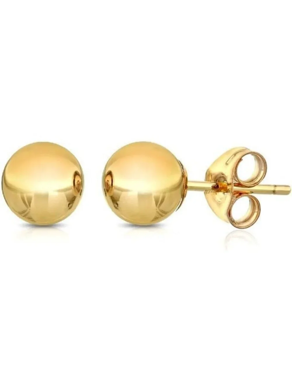 Premium 14K Gold Ball Stud Earrings - Yellow, Rose & White Gold Options